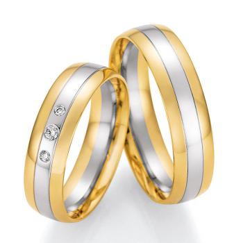 Nowotny-Collection Ruesch Trauringe Weiss-Gelbgold 66/46170-055 + 66/46180-055